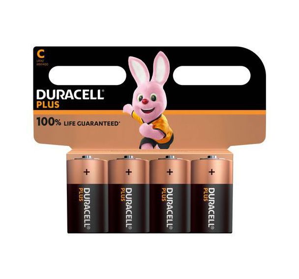 Lot de 4 Duracell Plus 100% C X4