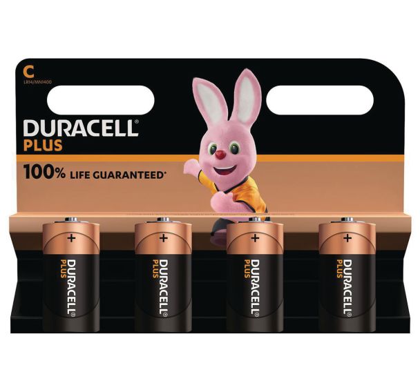 Lot de 4 Duracell Plus 100% C X4