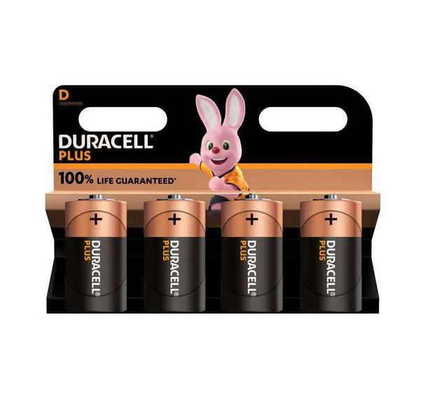 Lot de 4 Duracell Plus 100% D X4