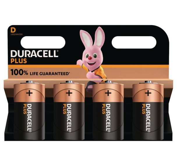 Lot de 4 Duracell Plus 100% D X4