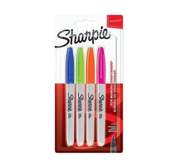 Lot de 4 Marqueurs permanent Sharpie Fine - assortis fun