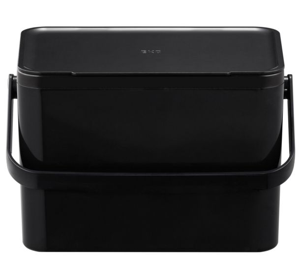 Lot de 4 Petite poubelle pour déchets organiques Deco 4 L, EKO noir