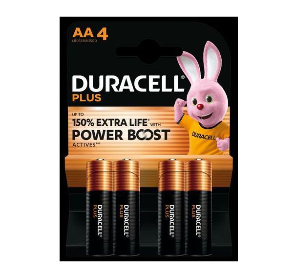 Lot de 4 Pile alcaline Duracell Plus powerboost AA
