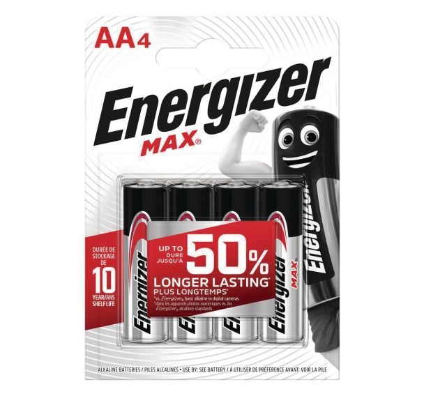 Lot de 4 Piles Max AA - Lot de 4 - Energizer
