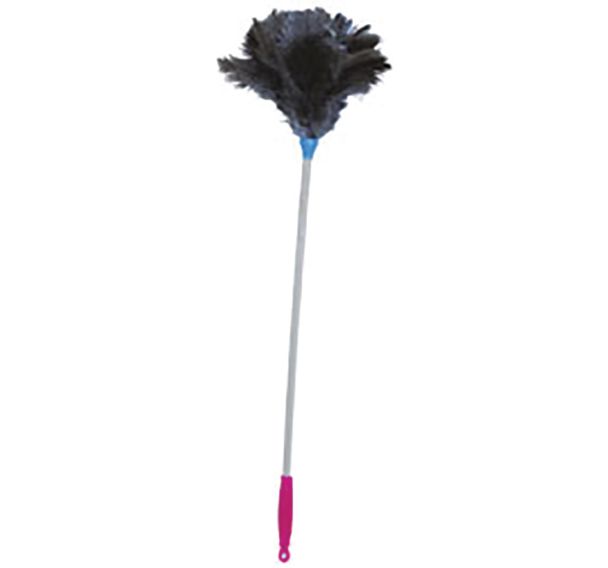 Lot de 4 Plumeau en plumes d'autruche manche bois 70cm