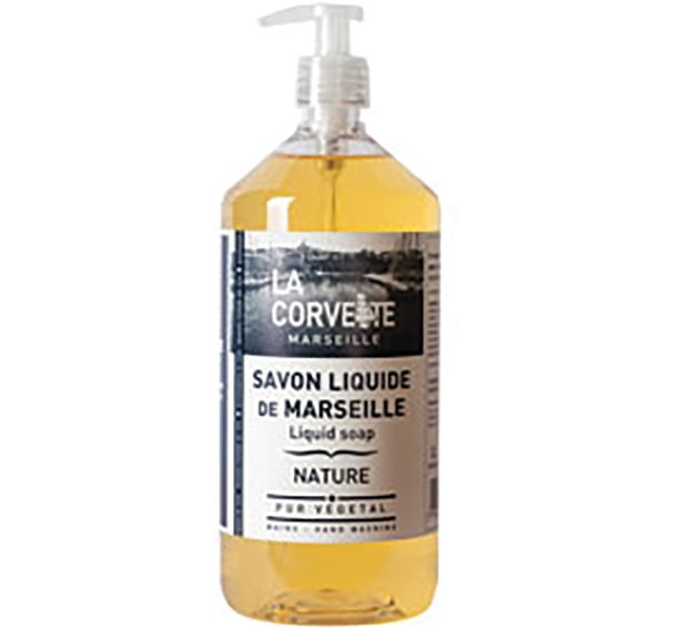 Lot de 4 Pompe de savon liquide naturel de marseille 1litre