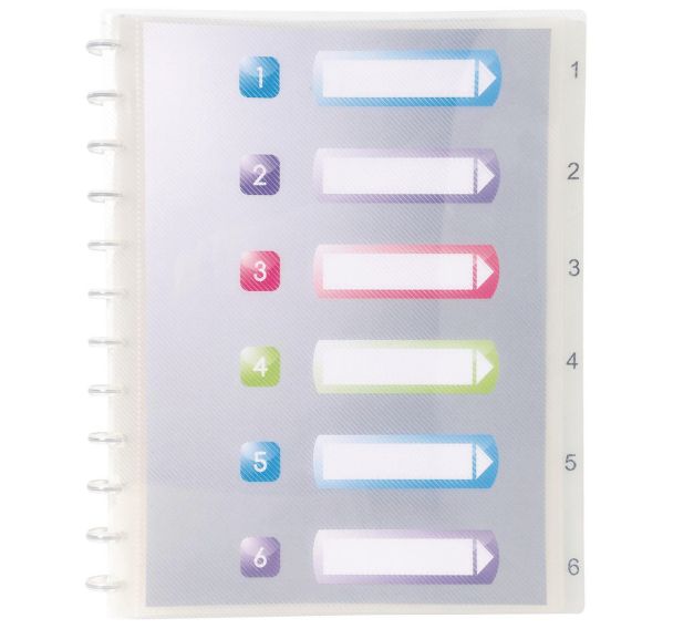 Lot de 4 Protège-documents amovibles à anneaux PP crystal 60 vues A4