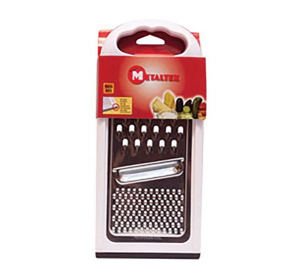 Lot de 4 Râpe plate inox entourage plastique et support anti glisse