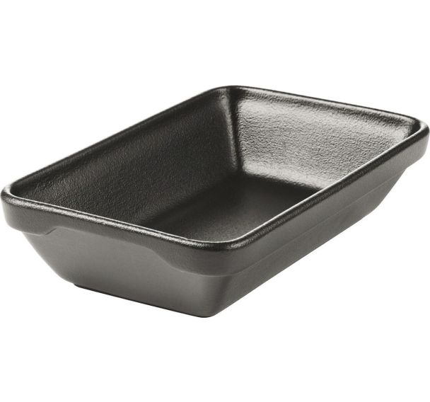 Lot de 4 Ravier rectangulaire empilable effet fonte - 14,9x9,4 cm