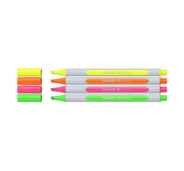 Lot de 4 Surligneurs Shine-Up - 4 coloris assortis