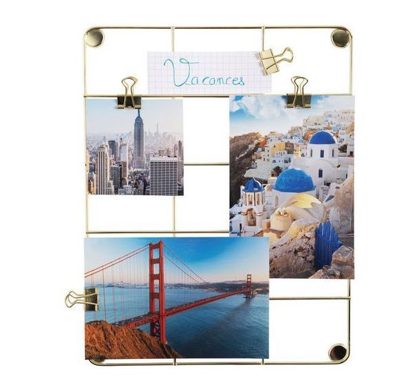 Lot de 4 Tableau photo métallique doré de 217x281mm
