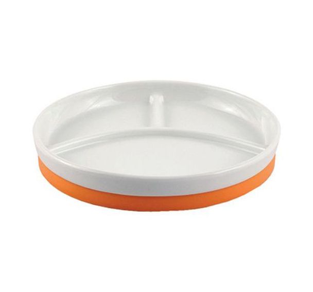 Lot de 4 assiettes compartimentées antidérapantes porcelaine Plastorex