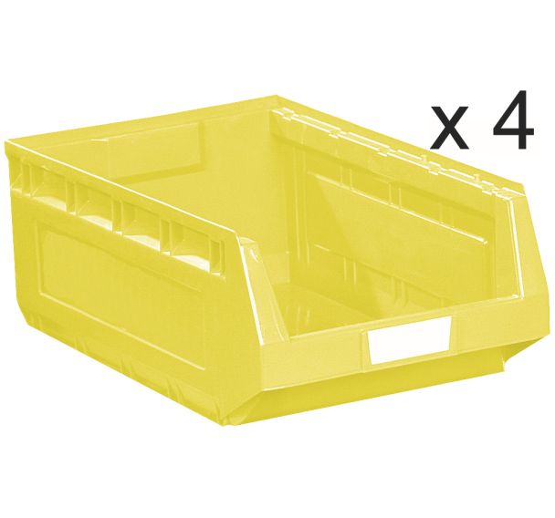 Lot de 4 bacs à bec Kangourou - Longueur 580 mm - 52 L - Manutan Expert