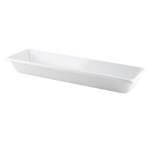 Lot de 4 bacs mélamine GN 2/4 - 53 x 16.2 x 6.5 cm - blanc