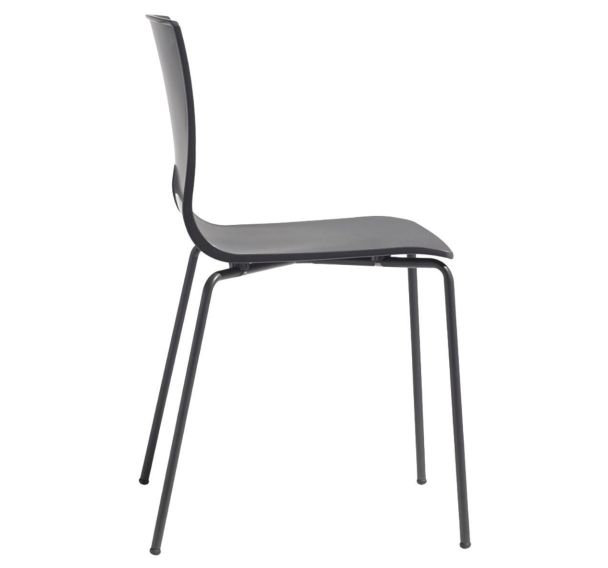 Lot de 4 chaises Alice 4 pieds non feu anthracite - peint anthracite