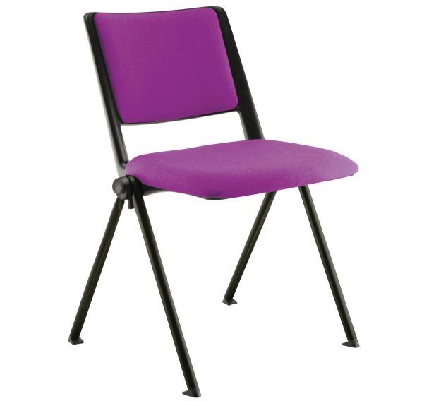 Lot de 4 chaises Match Piètement noir dossier et assise tissu classé M1