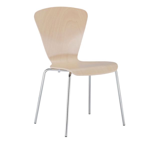 Lot de 4 chaises empilables Picasso - 4 pieds - Argent