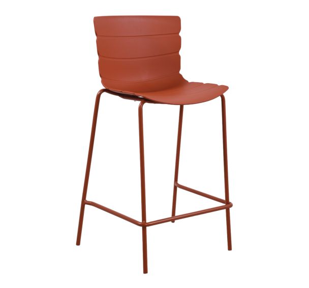 Lot de 4 chaises hautes ROMA polypropylène/métal - Stamp