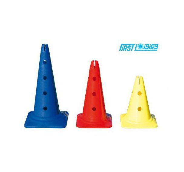 Lot de 4 cônes multifonctions hauteur 40 cm avec 3 trous sur 4 côtés