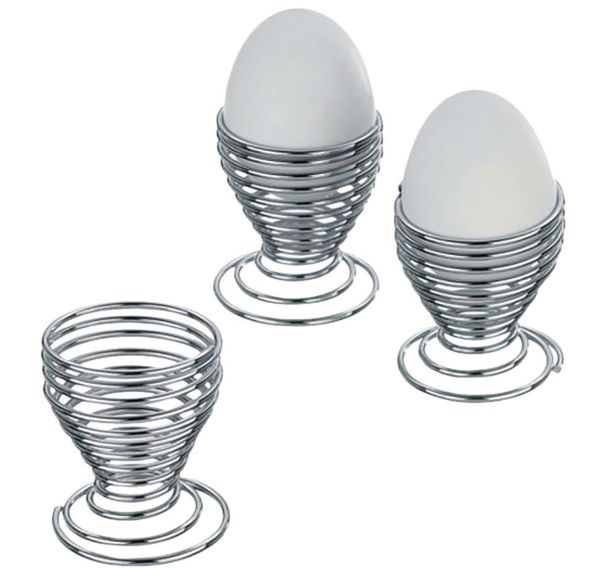 Lot de 4 coquetiers Spirale chromés - Kela