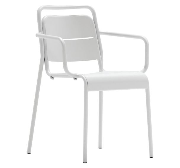 Lot de 4 fauteuils Alma métal outdoor - blanc