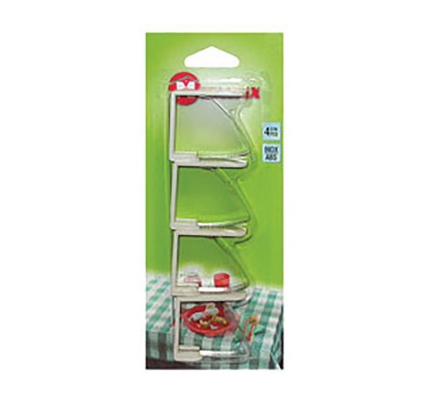 Lot de 4 fixe nappes bimatière inox et plastique