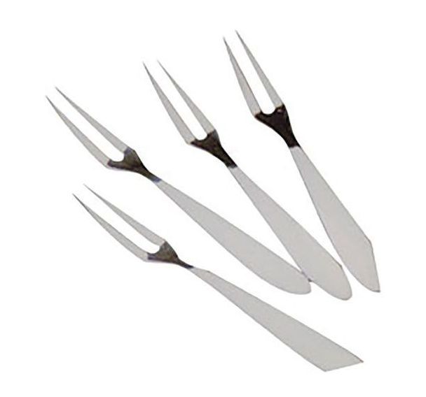 Lot de 4 fourchettes à escargots en inox 12cm