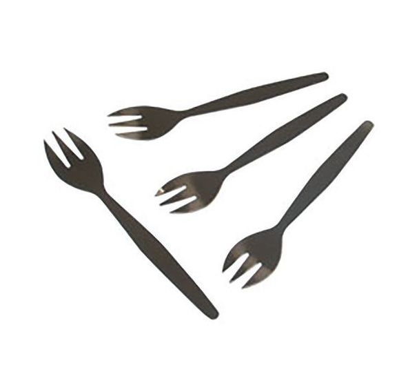 Lot de 4 fourchettes à huîtres en inox 12cm