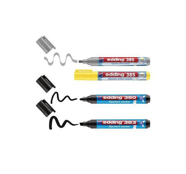 Lot de 4 marqueurs pour chevalet e-385 - coloris assortis