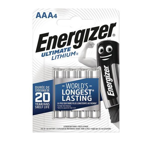 Lot de 4 piles Lithium AAA (LR3)