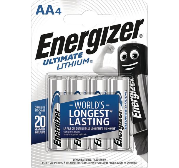 Lot de 4 piles Lithium  AA (LR6)
