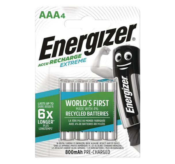 Lot de 4 piles rechargeables AAA (LR3)