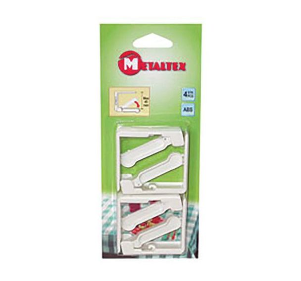 Lot de 4 pince nappes en plastique réglables avec ressort