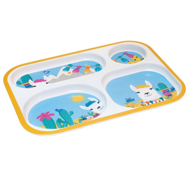 Lot de 4 plateaux 4 compartiments 30 x 22,2 cm Lama mélamine Plastorex