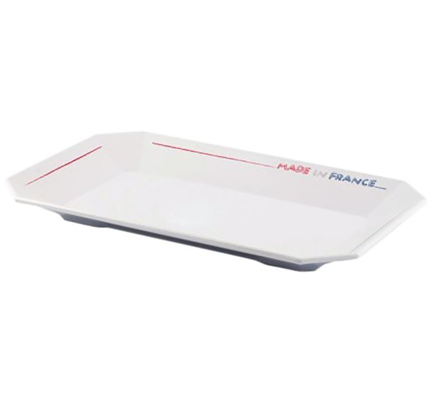 Lot de 4 plats octogones décor Made In France mélamine - Plastorex