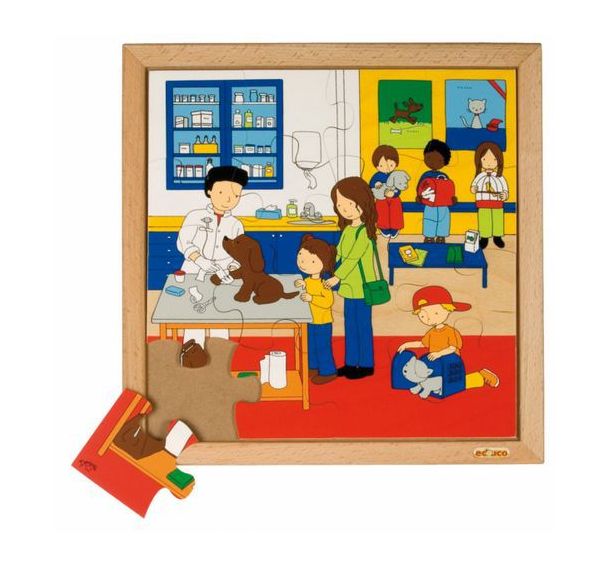 Lot de 4 puzzles bois la santé