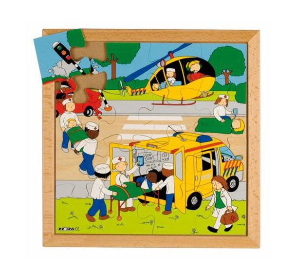 Lot de 4 puzzles bois 'les métiers'