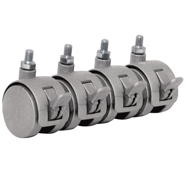 Lot de 4 roulettes p/cloison METROPOL - Gris