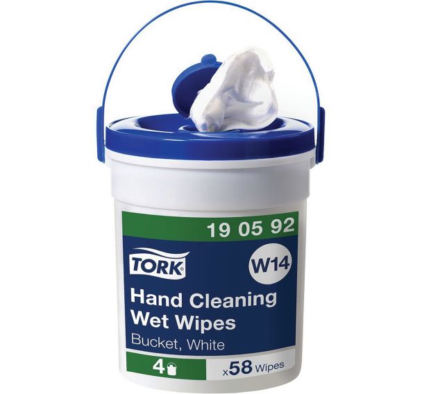 Lot de 4 seaux de lingettes nettoyage mains Tork