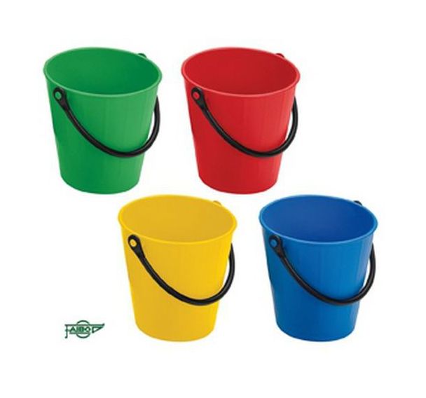 Lot de 4 seaux plastique assortis