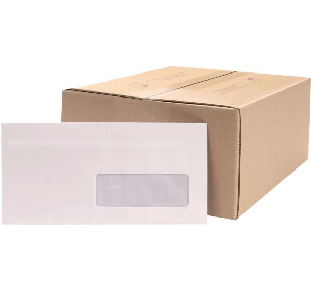 Lot de 500 Enveloppes 110x220 80g autocollantes fenêtre 45