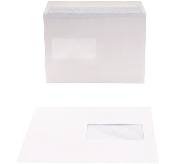 Lot de 500 Enveloppes 162x229 90g auto adhésives fenêtre 45