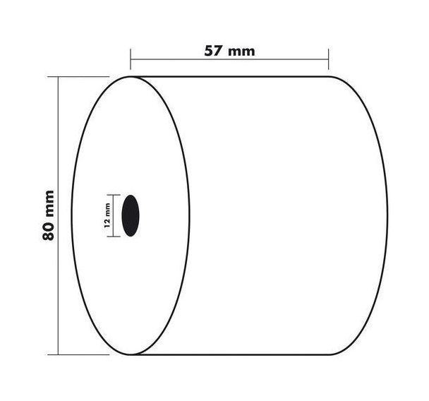 Lot de 50 Bobines pour caisse et balance 57x80 1 pli thermique 55g/m2