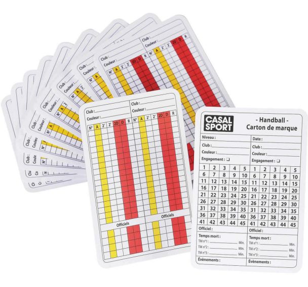 Lot de 50 cartons arbitrage hand