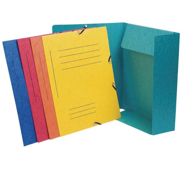 Lot de 50 Chemise à élastique Imprimée 3 rabats carte lustrée - A4