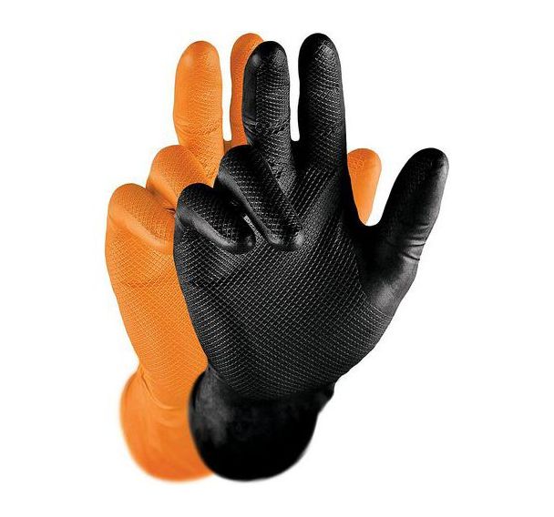 Lot de 50 Gant jetable nitrile Orange Grippaz - T10