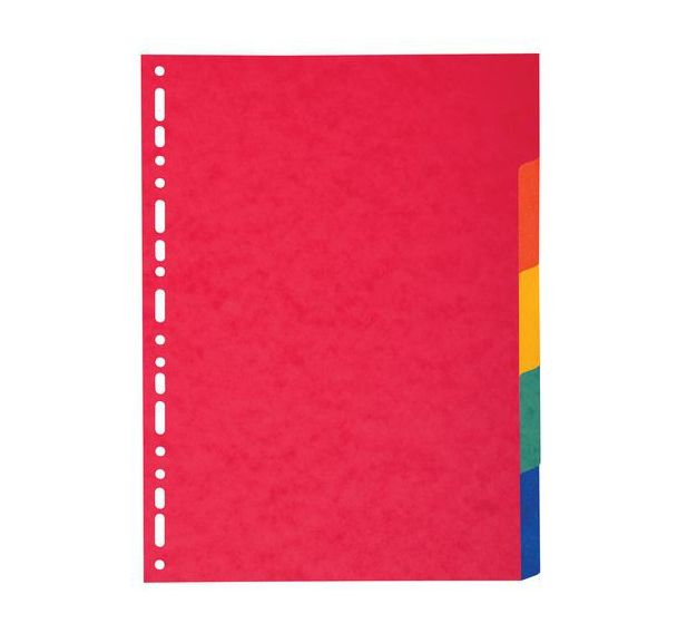 Lot de 50 Intercalaires carte 220g 5 positions - a4 maxi