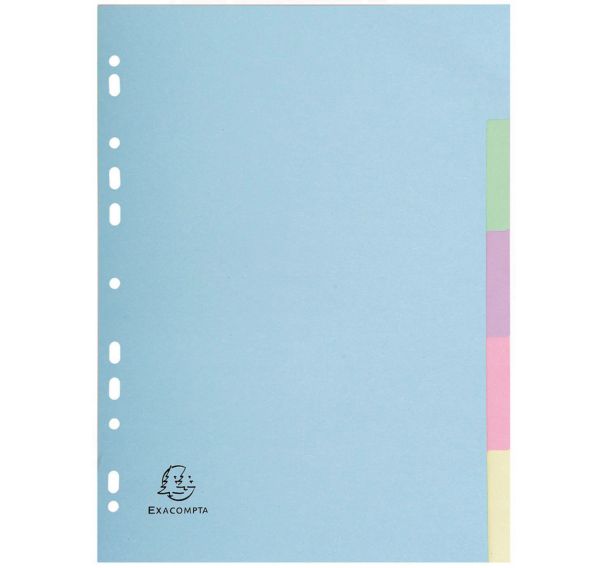 Lot de 50 Intercalaires carte pastel 180g forever 5 positions A4