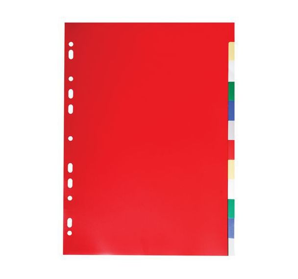 Lot de 50 Intercalaires polypropylène souple 12 positions - a4