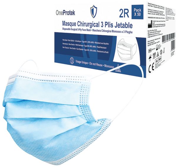 Lot de 50 Masques chirurgicaux type IIR